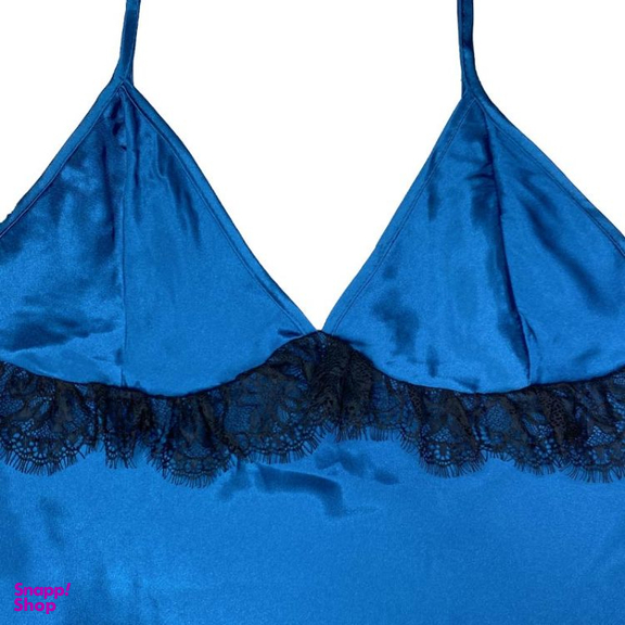 لباس خواب ساتن زنانه کد 2029 رنگ آبی