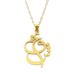 آویز گردنبند طلا 18 عیار زنانه کاپانی طرح عشق کد KP007