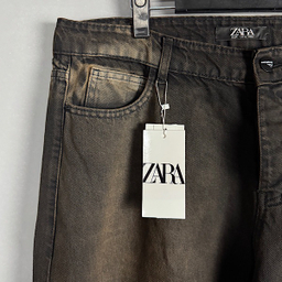 شلوار بگ سایز بزرگ طرح ZARA کد 3287 رنگ زغالی قهوه ای