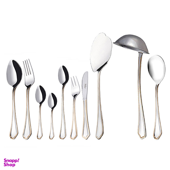 سرویس قاشق و چنگال 98 پارچه ناب استیل مدل ونیز