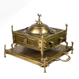 منقل برنجی مدل مربع کاسه جدا با سینی کد M195