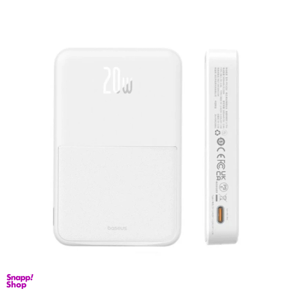 پاوربانک بی‌ سیم 20 وات بیسوس مدل MagPro Magnetic Bracket 20W ظرفیت 5000 میلی آمپر ساعت به همراه کابل USB-C