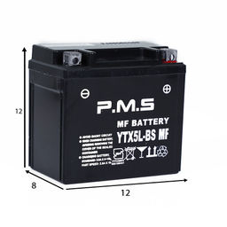 باتری موتورسیکلت پی ام اس مدل 5 آمپر ytx5l-bs mf مناسب کلیک و وگو
