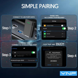 دانگل بی سیم کارپلی و اندروید اتو مدل YNF