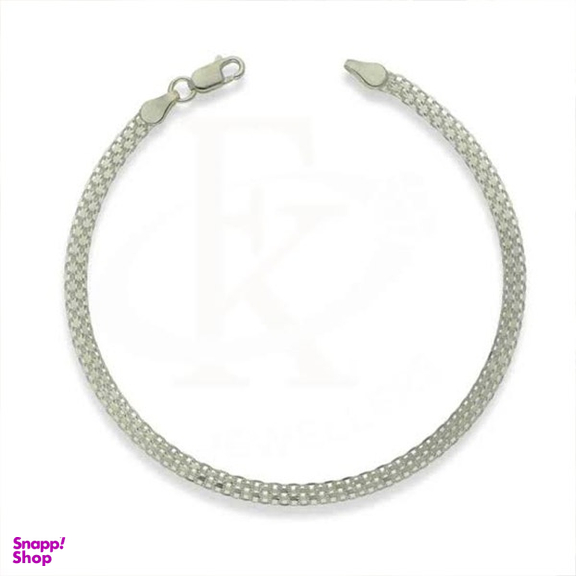 دستبند نقره زنانه گیرا مدل G0581 طرح بافت