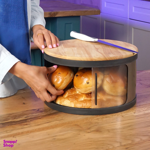 ظرف نان سام ست مدل گرد درب چوبی