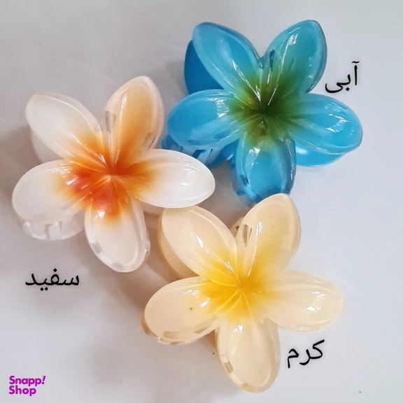 کلیپس مو زنانه طرح گل پلیمری کد 42
