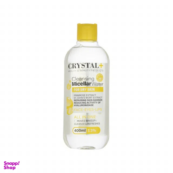 محلول پاک کننده آرایش کریستال مدل Cleansing Micellar Water حجم 400 میلی لیتر