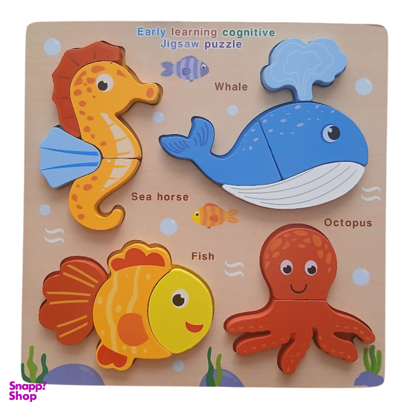 بازی آموزشی مدل پازل برشی برجسته طرح دریایی