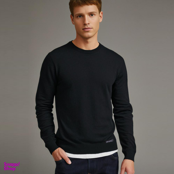 سویشرت مردانه 27 مدل Basic MR01 رنگ مشکی