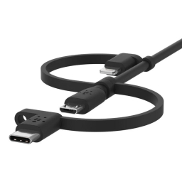 کابل تبدیل USB به Type-C و Lightning و MicroUSB بلکین مدل CAC001bt1MBK طول 1 متر
