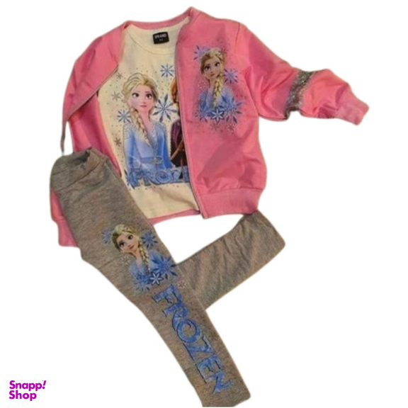 ست لباس دخترانه طرح فروزن مجموعه 3 عددی