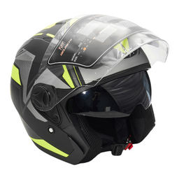 کلاه کاسکت بدون فک فلش مدل 868 matt black-neon yellow