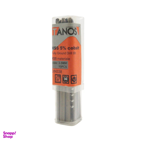 مته کبالت تانوس مدل YP-HSS-SIZE3.5 سایز 3.5 میلی متر مجموعه 10 عددی