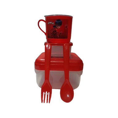 سرویس 5 تکه ظرف غذاخوری کودک پادیز مدل دختر کفشدوزکی