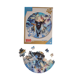 پازل دایره ای فنسی 100 قطعه طرح زمستان شاد