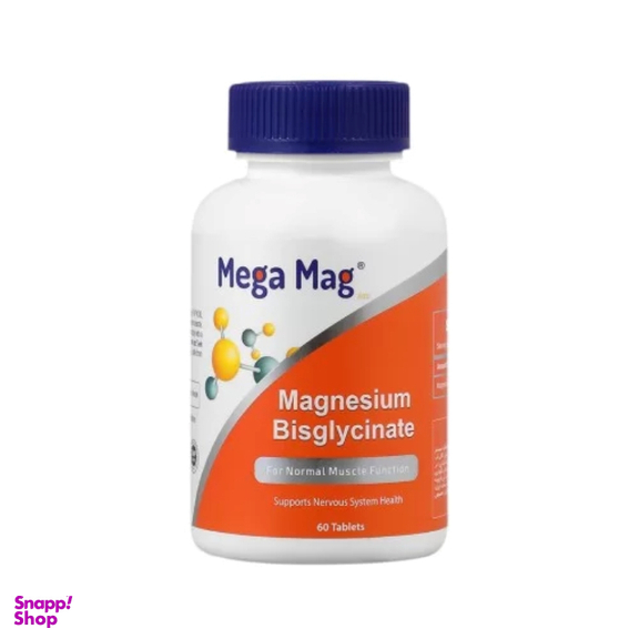 قرص منیزیم بیس گلایسینات مگامگ شرکت سمر طب درمان بسته 60 عددی