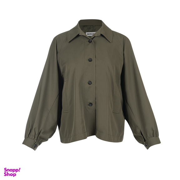 بارانی زنانه سرژه مدل 228146 رنگ یشمی