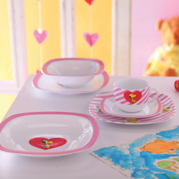 سرویس غذا خوری 5 پارچه کودک چینی زرین ایران سری کواترو مدل اسنوپی درجه عالی