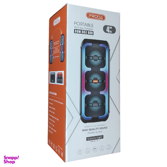 اسپیکر بلوتوثی قابل حمل پرودا مدل Bom Box 800