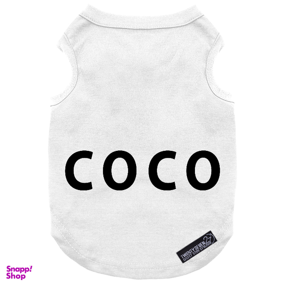 لباس سگ و گربه 27 طرح Coco کد MH1335 رنگ سفید