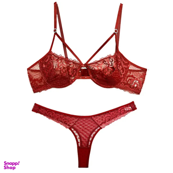 ست لباس زیر زنانه کد 7167 رنگ قرمز