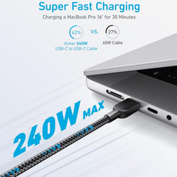 کابل دیتا و شارژ 240 وات Type-C انکر مدل 240W A81D5 طول 0.9 متر