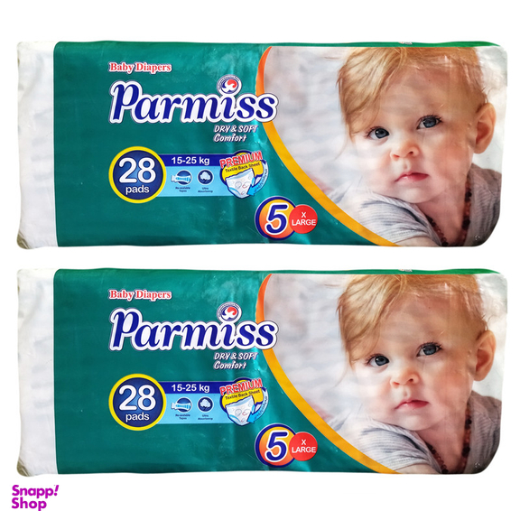 پوشک بچه پرمیس مدل A10 سایز 5 دو بسته 28 عددی