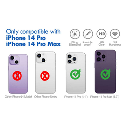 محافظ لنز دوربین بوف مدل Diamond-Luxury مناسب برای گوشی موبایل اپل iphone 14 Pro Max / 14 Pro