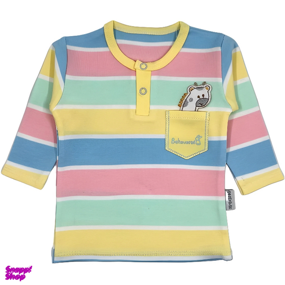 ست بلوز آستین بلند و شلوار کودک به آوران طرح راه راه زرافه