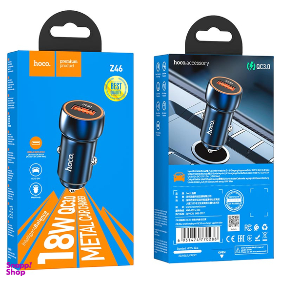 شارژر فندکی 18 وات هوکو مدل Z46 USB