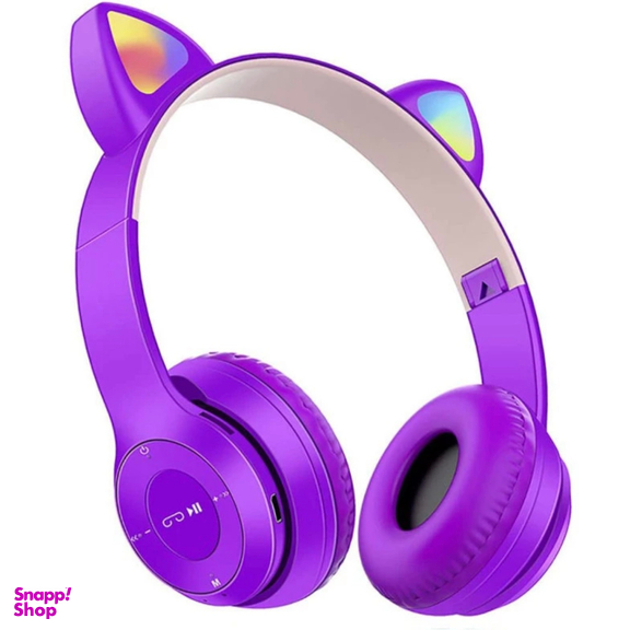 هدفون بی سیم بلوتوثی مدل گربه ای کد P47M Color Light