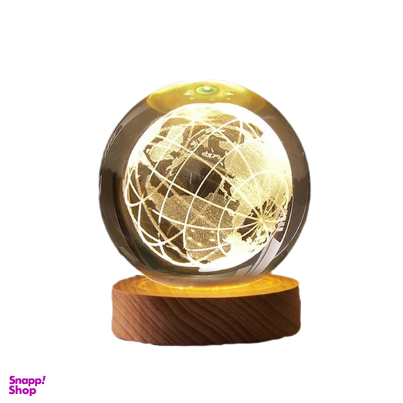 چراغ خواب مدل گوی کریستال طرح کره زمین سایز ۸ سانتی متر کد 120