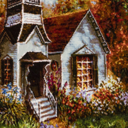 تابلو فرش دستباف سی پرشیا مدل منظره کلیسا در پاییز کد 903911