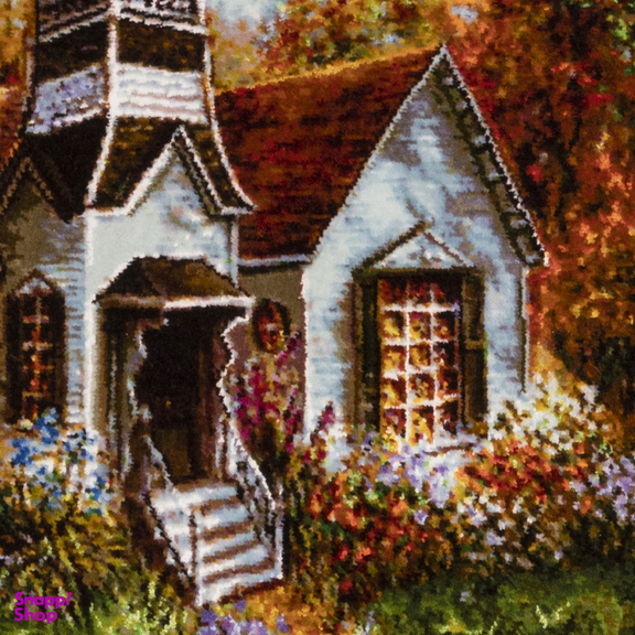 تابلو فرش دستباف سی پرشیا مدل منظره کلیسا در پاییز کد 903911