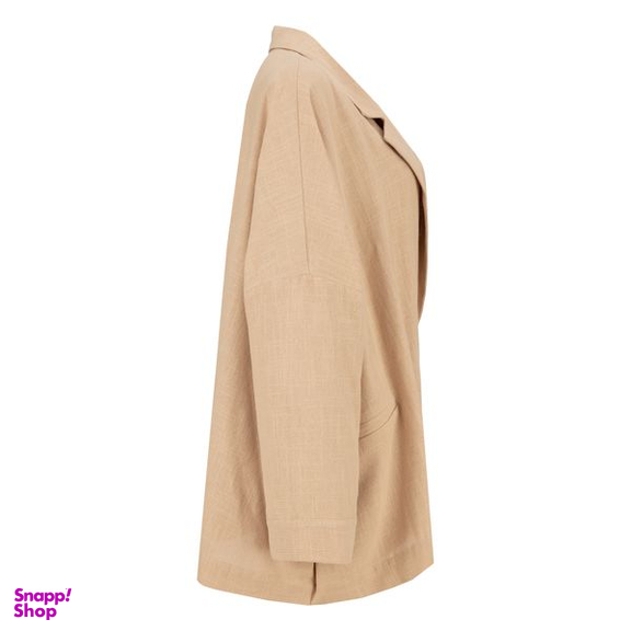 مانتو کتی زنانه سرژه مدل 216597 یقه انگلیسی رنگ کرم