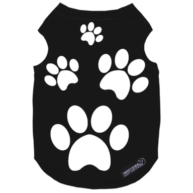 لباس سگ و گربه 27 طرح Dog Paws کد MH1354 رنگ مشکی