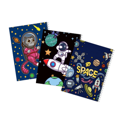 دفتر مشق 50 برگ بامبیلیپ طرح پسرانه فضانورد کد 23 مجموعه 3 عددی