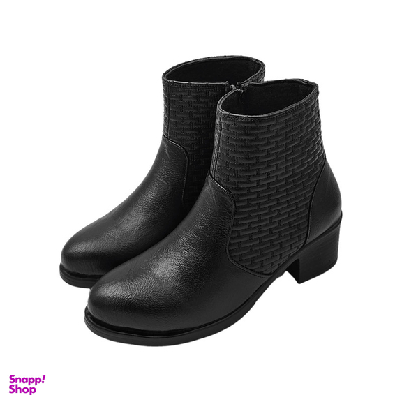 نیم بوت زنانه سیی مدل برلیان خشتی کد 2183.2