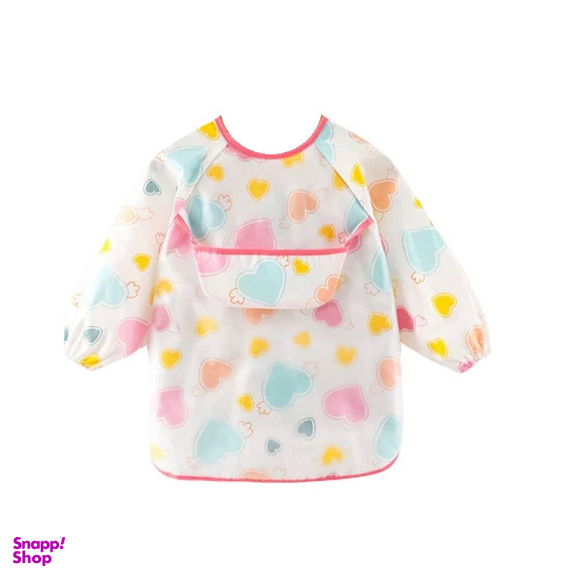 پیش بند نوزادی مدل آستین دار کاسه دار 001