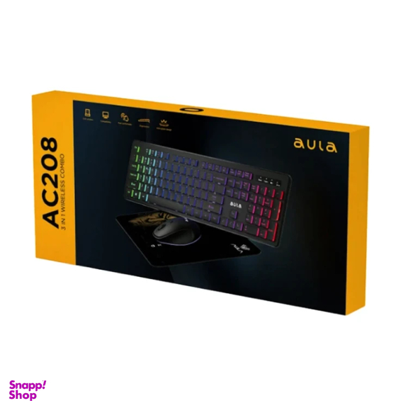 کیبورد و ماوس بی سیم آئولا مدل AC208 به همراه ماوس پد