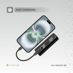 پاوربانک و چراغ قوه لولو مدل LVL-NOVAP-BK ظرفیت 5000 میلی آمپر ساعت