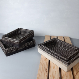 سبد نان و سبزی مدل چوب و چرم کد T1099T مجموعه 2 عددی