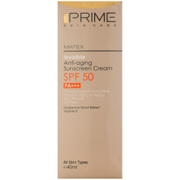 کرم ضدآفتاب بدون رنگ پریم مدل Anti Aging SPF 50 حجم 40 میلی لیتر