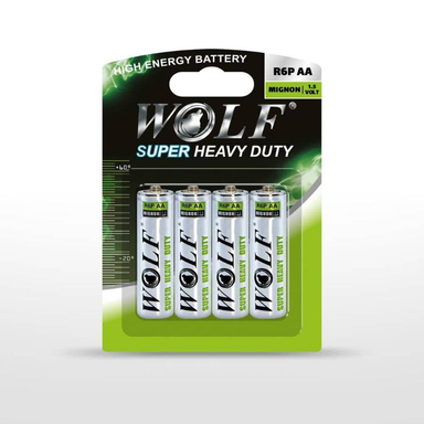 باتری قلمی ولف مدل کارتی Heavy Duty AA بسته 4 عددی