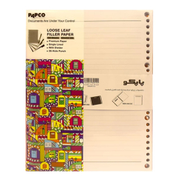 کاغذ کلاسوری پاپکو کد 01 رنگ سفید بسته 100 عددی