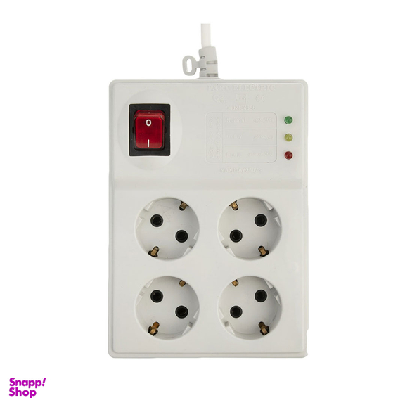 چندراهی برق و محافظ ولتاژ پارت الکتریک مدل PE-4S3M رنگ سفید