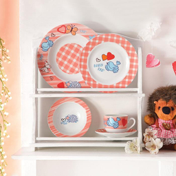 سرویس غذا خوری 5 پارچه کودک چینی زرین ایران مدل ایتالیا اف بیبی پپ درجه عالی