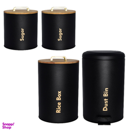 سرویس آشپزخانه 4 پارچه یونیک مدل درب چوبی دسته T کد 803