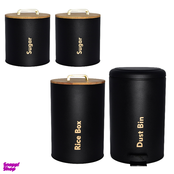 سرویس آشپزخانه 4 پارچه یونیک مدل درب چوبی دسته T کد 803